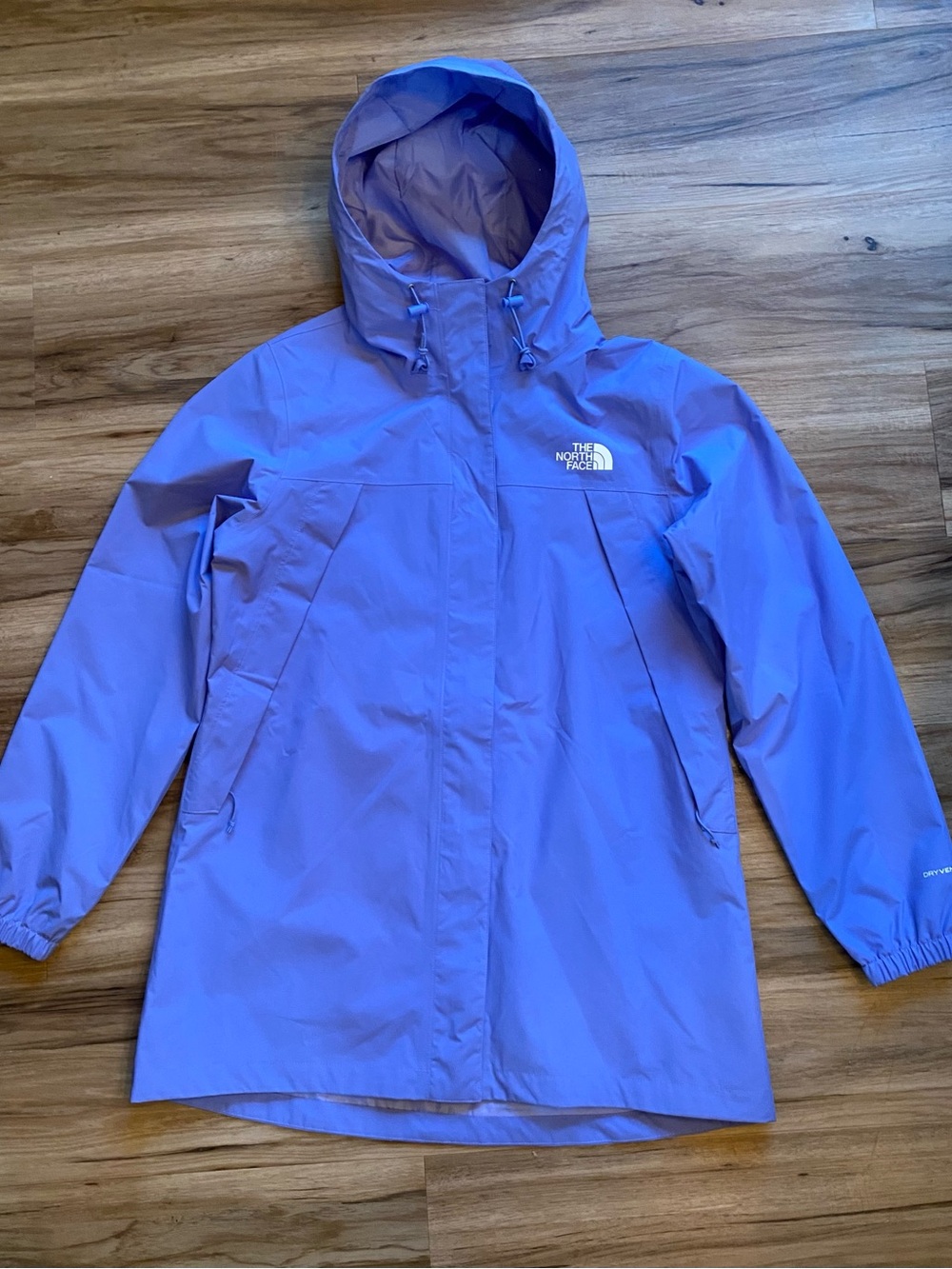 NWOT $140 The North Face Medium Blue Hooded Rain Jacket Antora